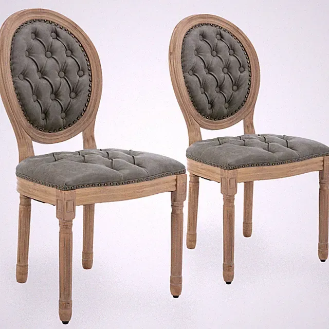 2er-Set Vintage-Esszimmerstühle, französischer Landhausstil, Esszimmerstuhl-Set