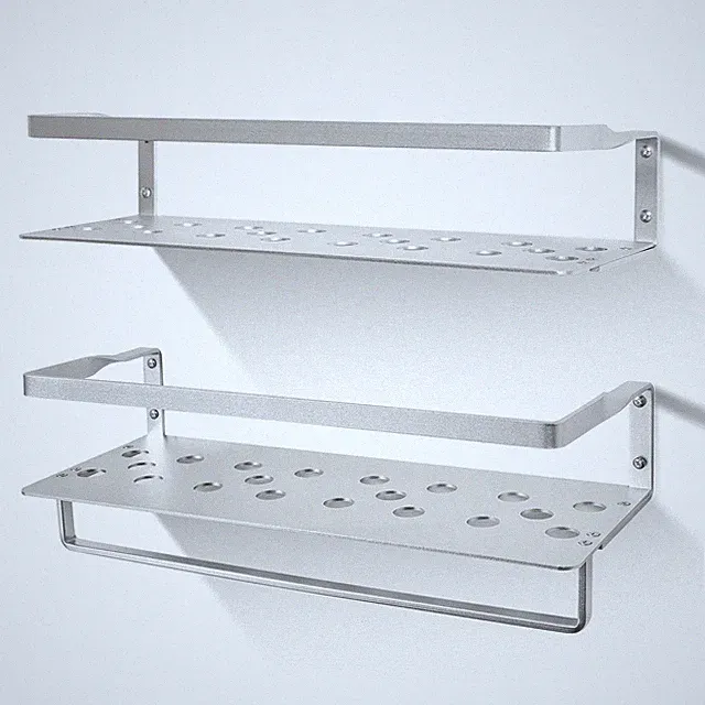 2er Wandregal Hängeregal Metall Aluminium Küchenregal Schweberegal mit Rahmen