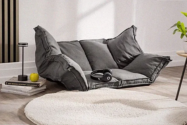 2in1 Bodensofa Bodenstuhl Bodensessel Verstellbar Sofabett mit Rückenlehne