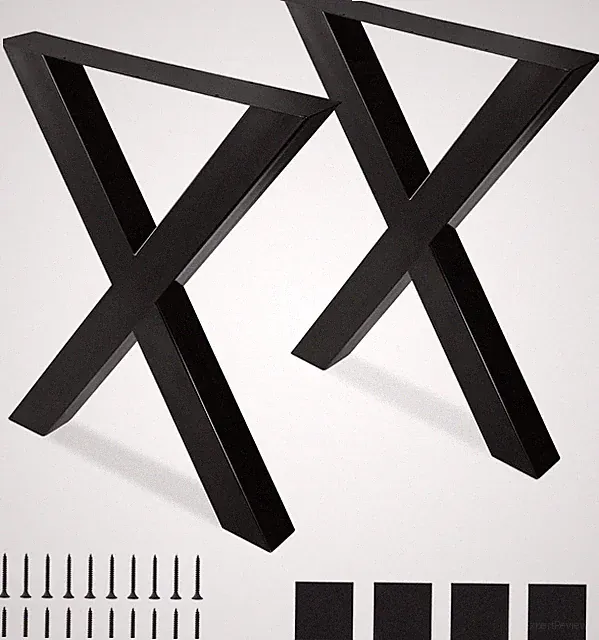 2Stück Tischbein Metall Möbelfüße für Sitzbank, X-Frame Industrial Tischgestell