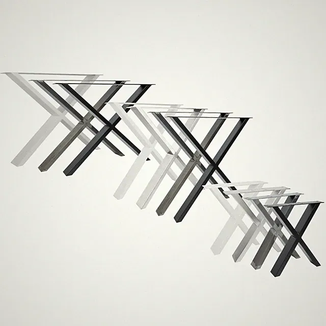 2x Design Tischkufen Bankkufen Möbelkufen X-FORM Tischgestell Esstisch Schwarz