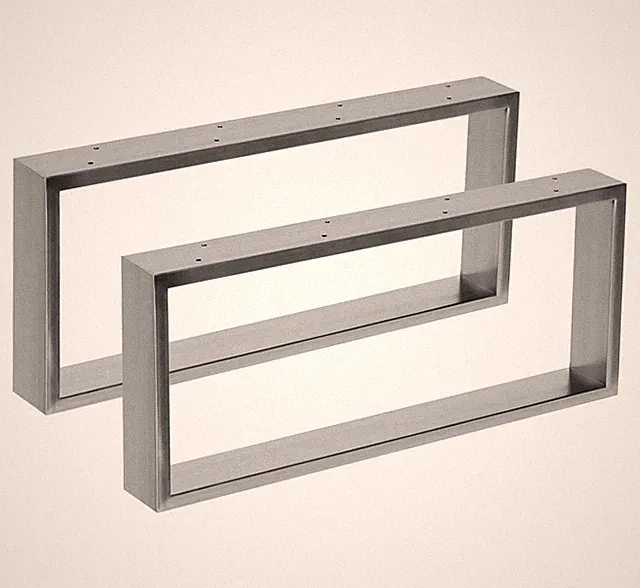 2x Edelstahl 70x41cm Tischgestell Modell „Köln“ Couchtisch unter Kufen Gestell