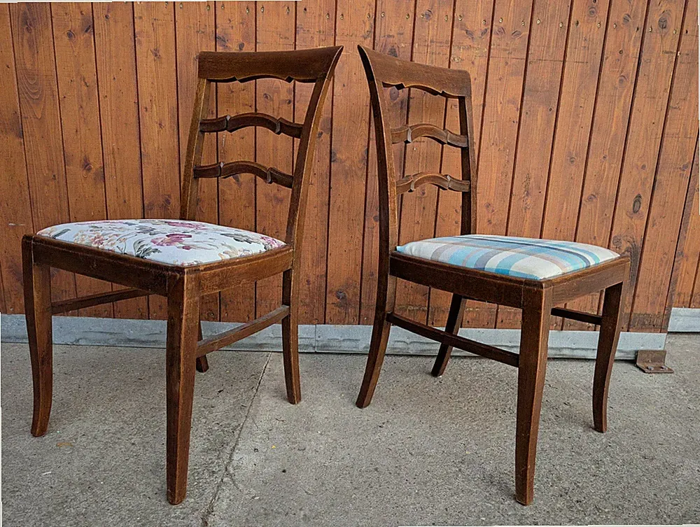 2x Esszimmerstühle Art Deco Stühle Stuhl Bauhaus Alt Antik 30er B