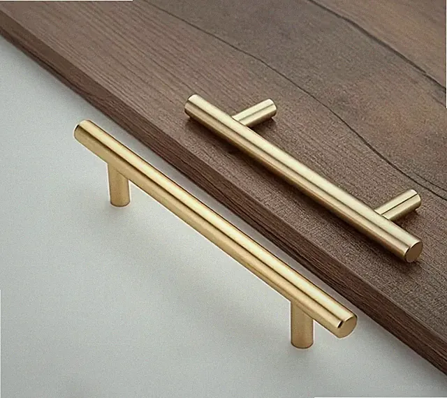 2X Gold Möbelgriffe 96mm Lochabstand – Edelstahl Küche Set inkl. Schrauben