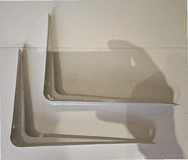 2x Regal L Winkel London Traditional Metall WEISS 200 MM X 150 MM