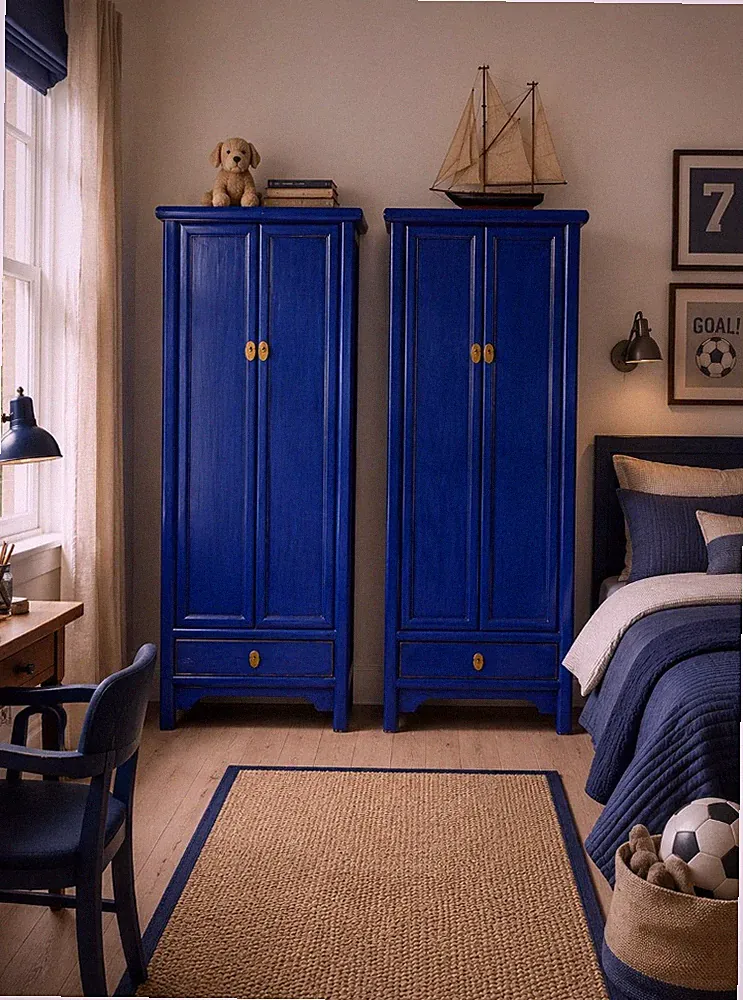 2x Schrank Kleiderschrank Wandschrank in Blau landhaus Shabby chic
