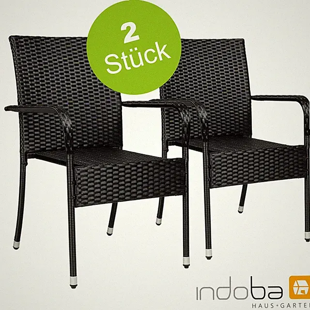 2x Stuhl Gartenstuhl Polyrattan Gartensessel Terrasse Balkonstuhl Stapelstuhl