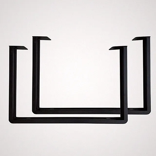 2x Tischkufen Tischgestell Tischbein Schwarz 40 cm Höhe Couchtisch Beistelltisch