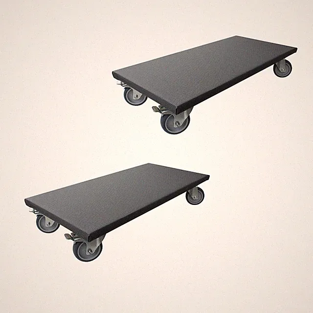 2x Transportroller 200 kg Möbelroller 300x600 Rollbrett Allzweckroller Gummirad