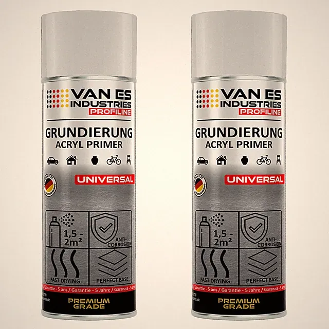 2x Universal Grundierung Weiss Spray 400ml Primer Haftgrund Holz Stein Metall