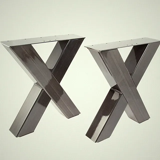 2x X-Gestell Bankgestell Sitzbank Bank Loft Industrie Design X- Tisch Steel