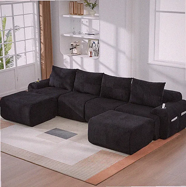 3,3m Große U-form 4Sitzer Sofa Couch Wohnlandschaft Modulasofa frei kombinierbar