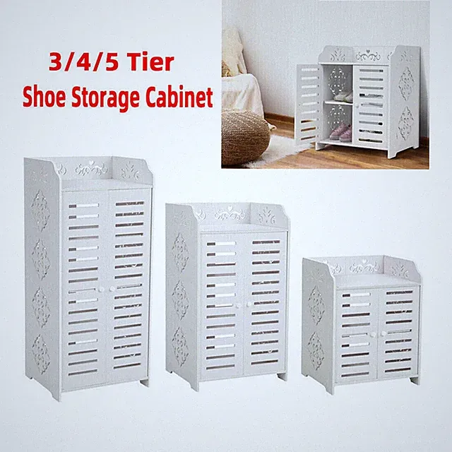 3/4/5 Ebenen Schuhschrank Schuhregal Schuhkommode Aufbewahrungsschrank Weiß DE