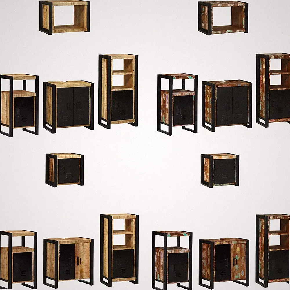 3/4 stk.Badezimmermöbel Set mit Regal Badezimmerschrank Wand-Badezimmerschrank