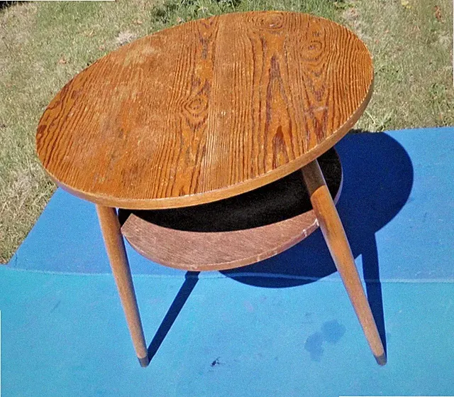 3 Bein Vintage Mid Century Nierentisch Möbel 50er Jahre 60 cm Durchmesser