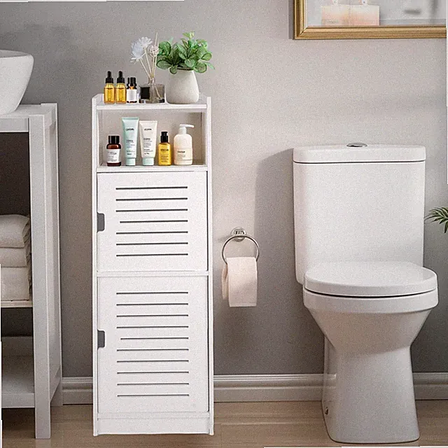 3 Ebene Badezimmer Aufbewahrungsschrank, Freistehender Organizer mit Türen, w...