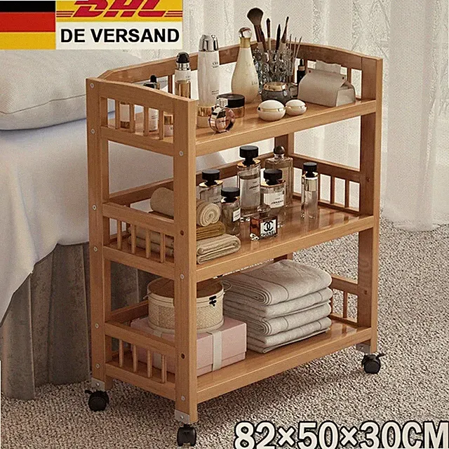 3 Ebenen Rollwagen Rollen Bücherregal Schuhregal Snackregal Aufbewahrungsregal
