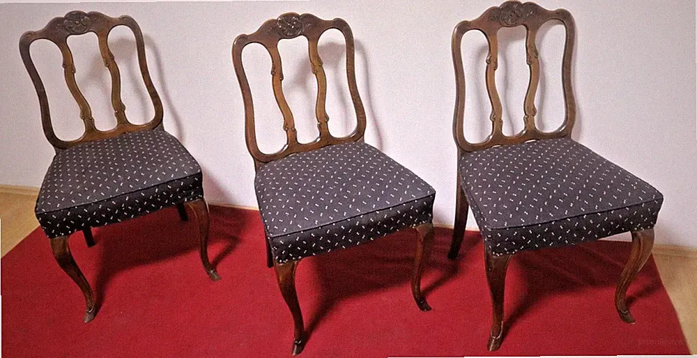 3 Esszimmerstühle Jugendstil art deco Sitzmöbel Sesse Antik ca. 1920