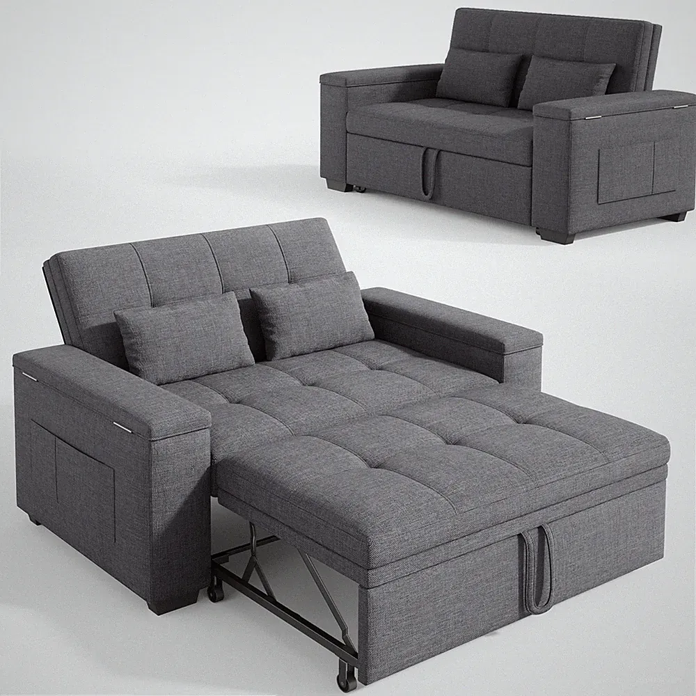 3-in-1 Schlafsofa ausziehbar,Sofa 2 sitzer mit Schlaffunktion