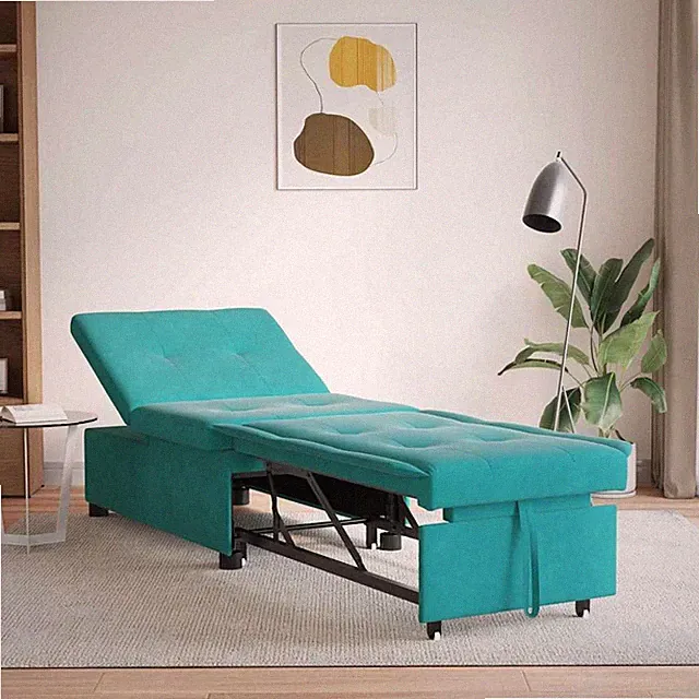 3 In 1 Schlafsofa Samt Schlafsessel Klappbett Gästebett Relaxsessel Schlafsessel
