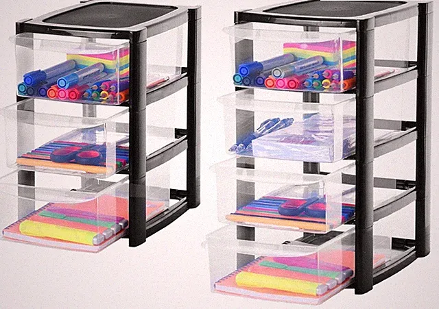 3 oder 4 Ebenen Kommode Kunststoff Schreibtisch Aufbewahrung Regal Organizer Schrank Einheit
