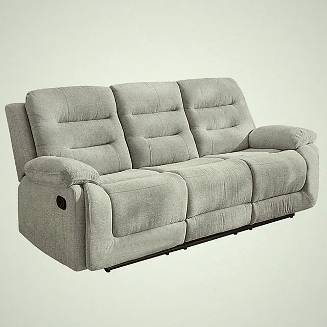 3-Sitzer-Relaxsofa Federkern mit Liegefunktion Dreier-Couch Stoff Chenille Grau