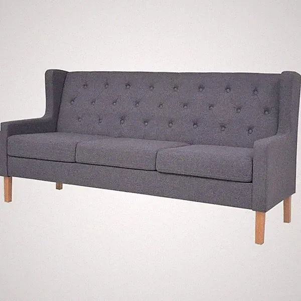 3-Sitzer Sofa Aus Polyester Im Skandinavischen Design 180 Cm Grau