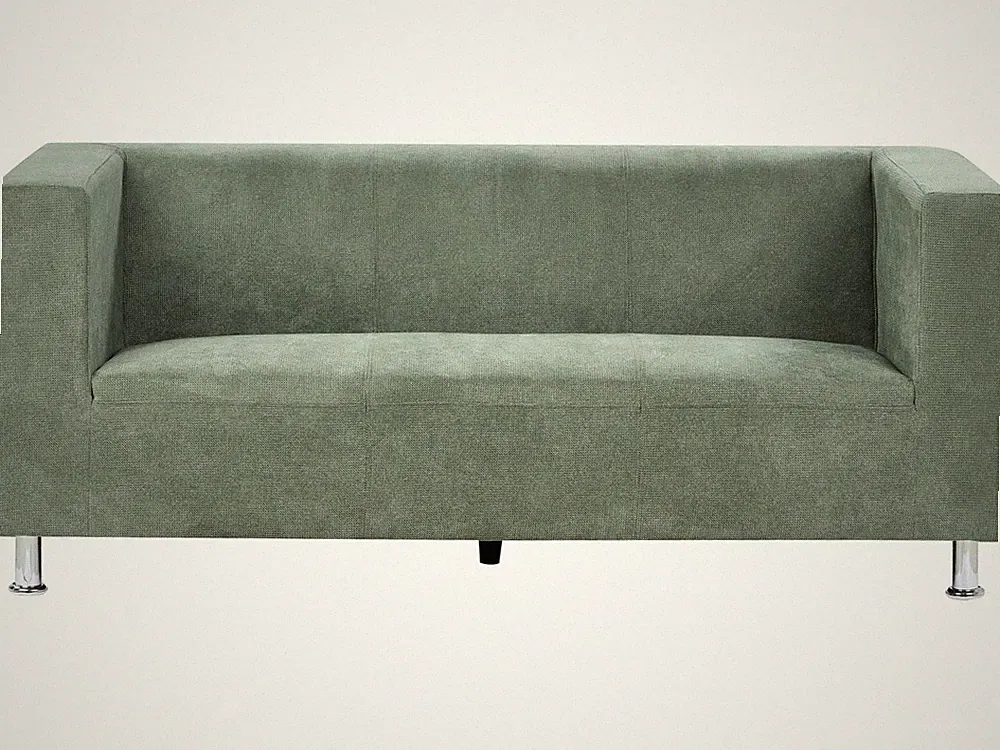 3-Sitzer Sofa Chenille Stoff grün minimalistisch modern Floro