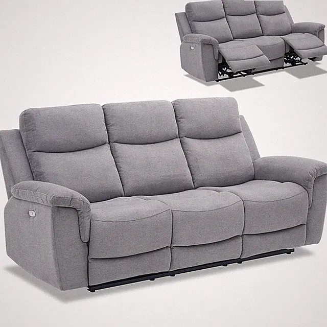 3-Sitzer-Sofa - dunkelgrau - Webstoff - mit Relaxfunktion Sofa Couch