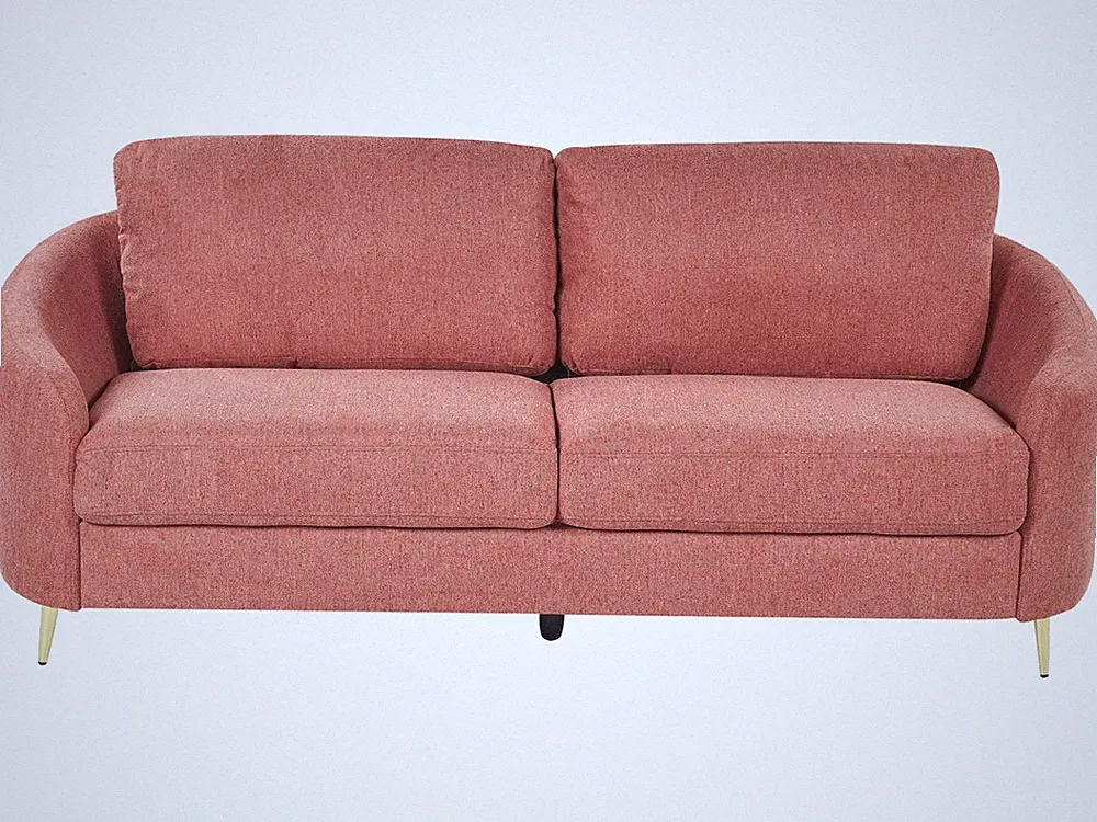 3-Sitzer Sofa rosa mit Armlehnen goldenen Füßen Glamourös Modern Trosa