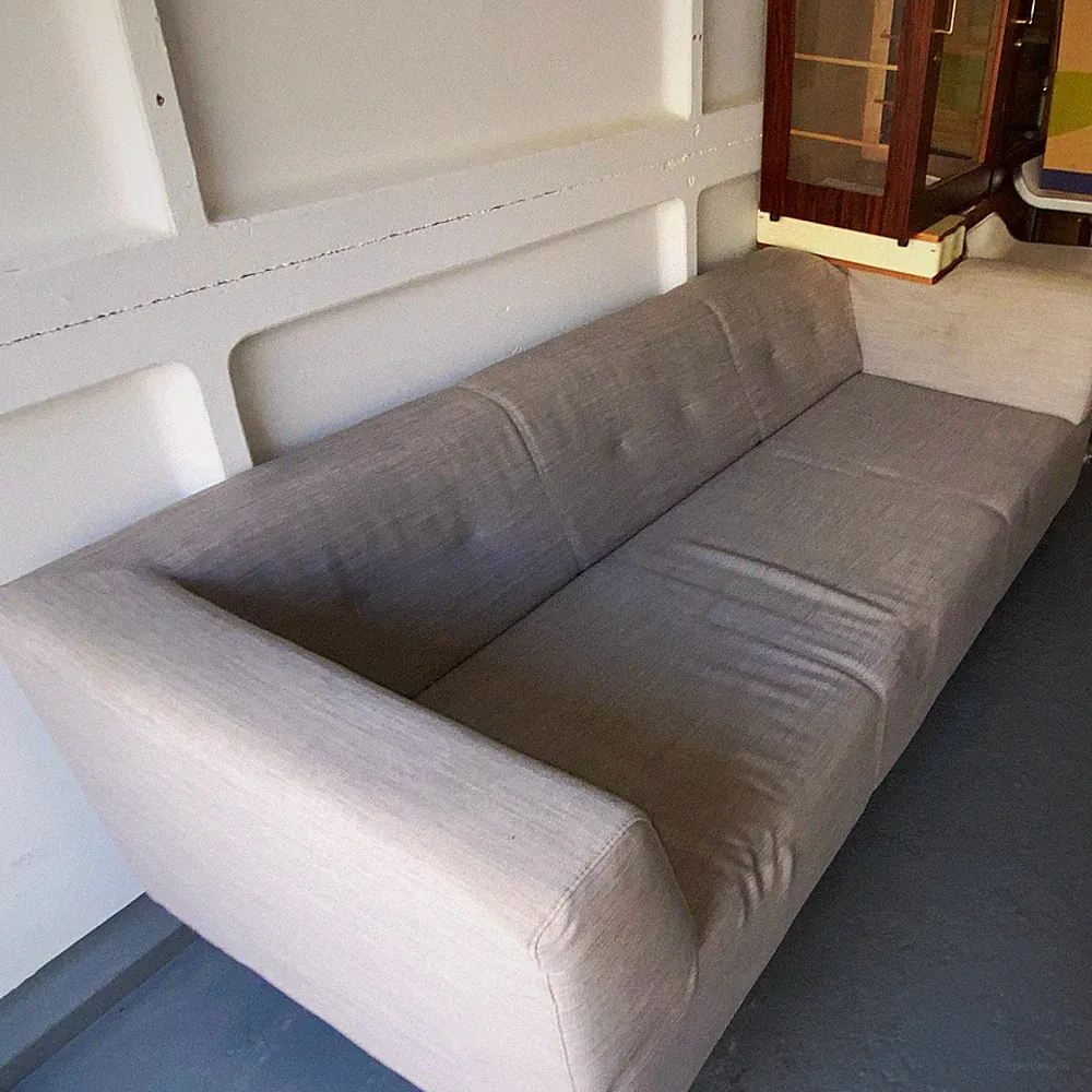 3-Sitzer Stoffsofa Grau Einfarbig modern/zeitgenössisch für Wohnzimmer