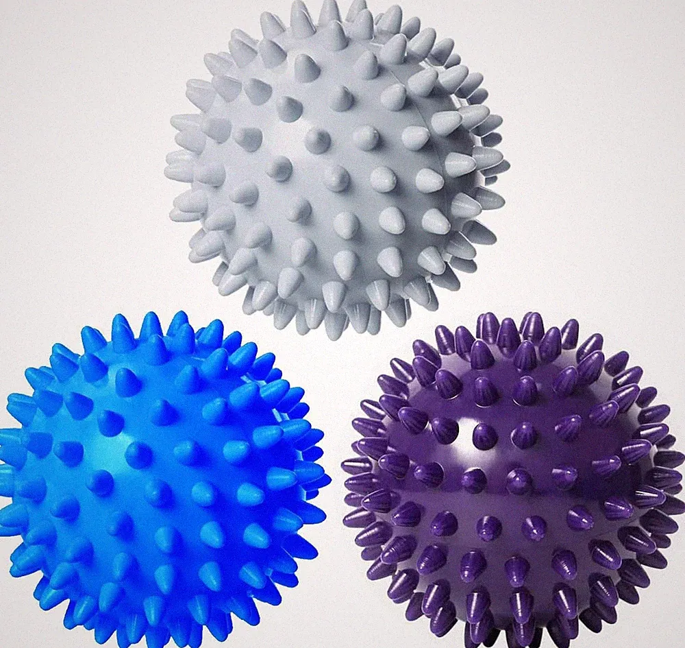 3 Stück Igelball Massageball Set, 9Cm, Für Hände, Füße, Beine, Rücken, Entspannu