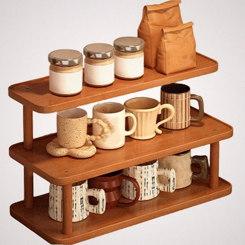 3-stufiges Organizer Kaffeetassen Kosmetik-Aufbewahrungsregal Parfüm Organizer