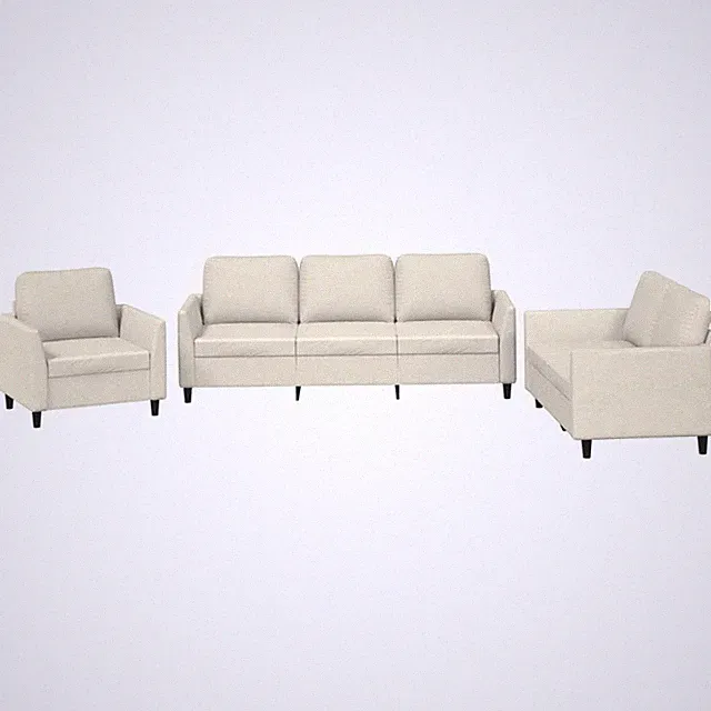 3-tlg./4-tlg. Sofagarnitur mit Kissen Kunstleder Wohnzimmer Loungesofa Relaxsofa