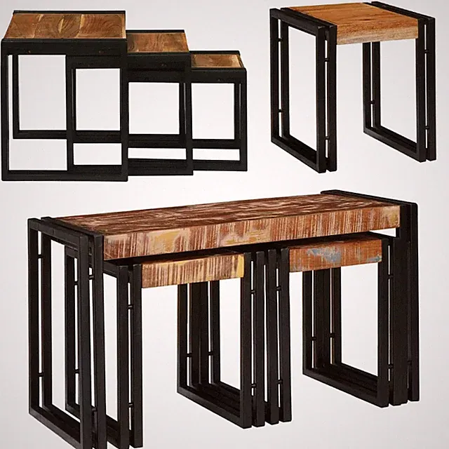 3-tlg. Couchtisch Set Satztische Beistelltisch Sofatisch Nestingtisch Wohnzimmer
