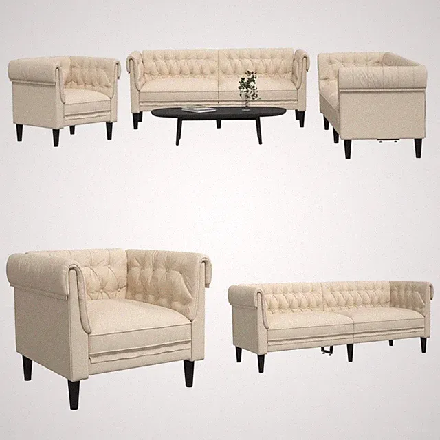 3-tlg. Sofagarnitur Stoff Sofa Couch Garnitur Schlaffunktion Wohnlandschaft NEU