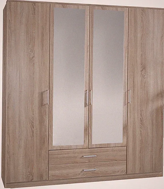 3-Türig Kleiderschrank - Eiche Sonoma