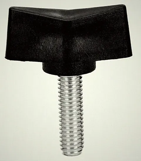 30 mm 2-Lapp Flügelmutter, M4 x 10 mm Außen - schwarzer Sockel, Zinkgewinde