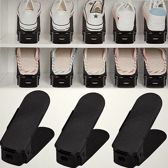 30 Stück Verstellbarer Schuhstapler Schuhhalter Schuhaufbewahrung Schuh Schwarz
