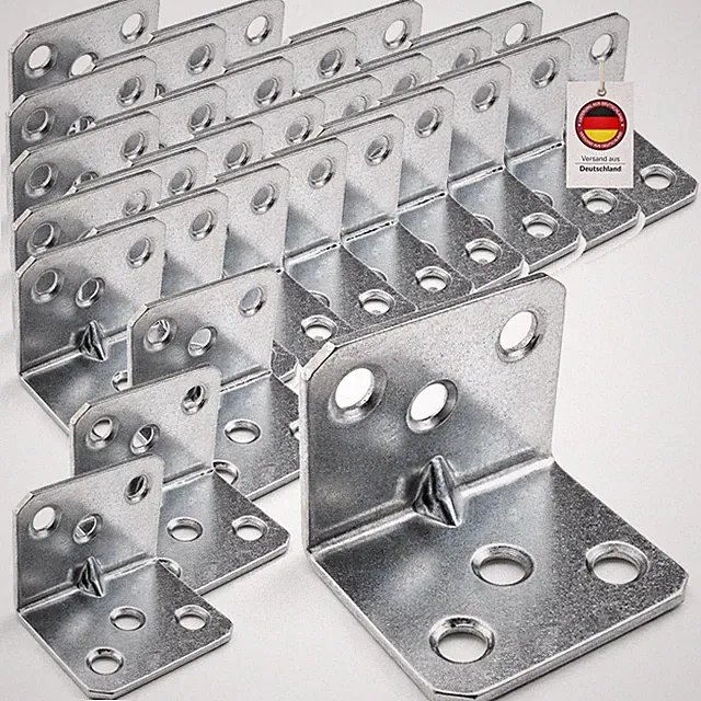 30x Winkelverbinder Möbelwinkel Verzinkt 3x3,6 cm Bauwinkel Holzverbinder Balken