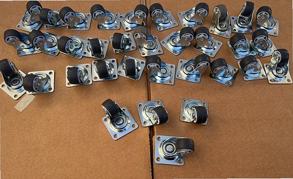 34 x Lenkrolle 25x13x35mm Tragkr. 15kg Möbelrolle Rolle / H2SimBlau2Nr4