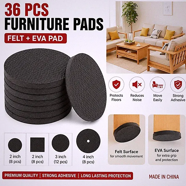 36 Stück Antirutsch Gummipads Selbstklebend Tischfüße Matten Möbelbein Pads