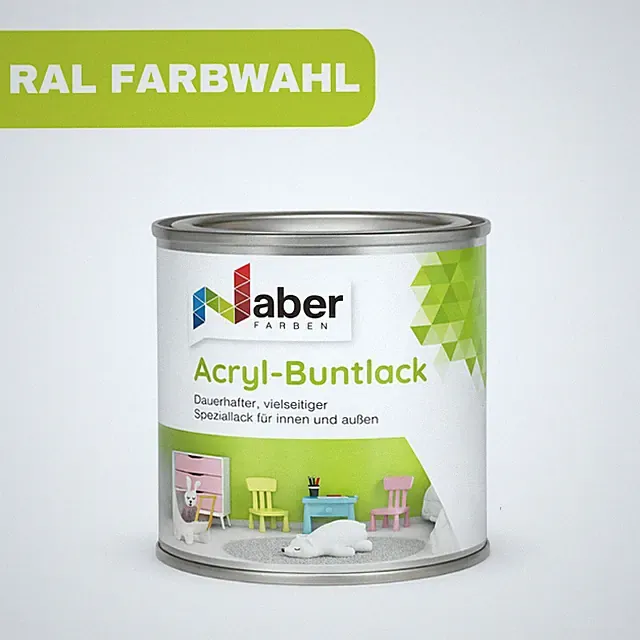 375 ml Acryl Buntlack, Möbellack, Wasserbasis, RAL Farbwahl - SEIDENMATT