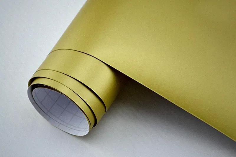 3D Autofolie Chrom - GOLD METALLIC MATT Lackfolie Klebefolie Möbelfolie