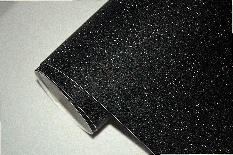 3D Autofolie GLITZER SCHWARZ MATT Lackfolie Klebefolie Möbelfolie Dekor Folie