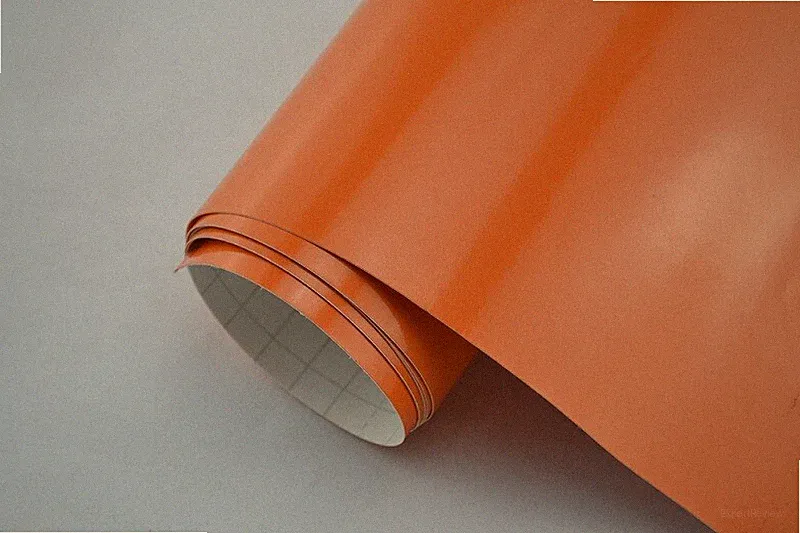 3D Autofolie orange glanz glänzend Lackfolie Klebefolie Möbelfolie Dekor Folie