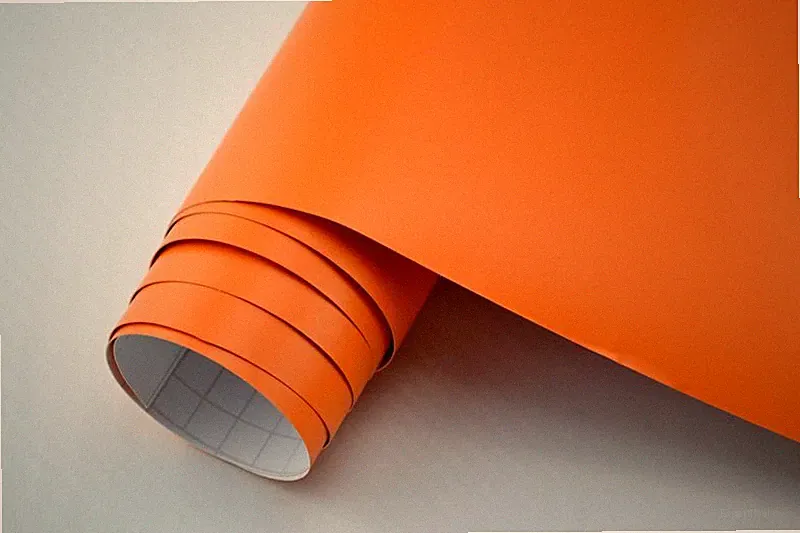 3D Autofolie ORANGE MATT Lackfolie Klebefolie blasenfrei 152cm Möbelfolie