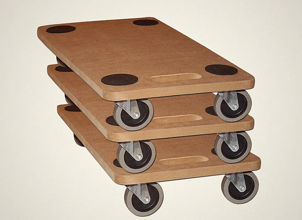 3er Set Rollbrett Möbelroller Möbelhund Transportroller Wagen bis 250kg 59x29cm