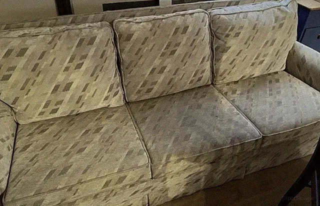 3er Sofa mit 2 Sesseln inklusive Zierkissen, Beige, Muster, Neu