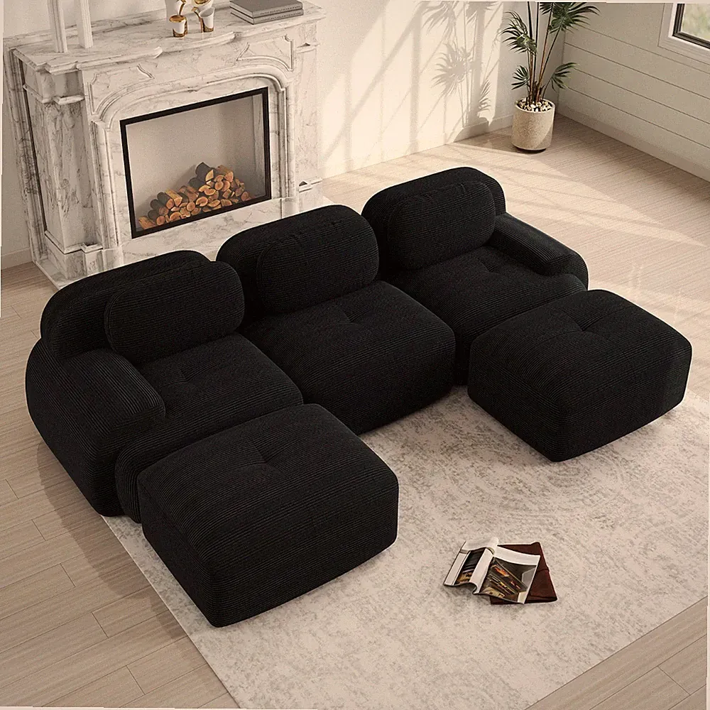3M Wohnlandschaft U-Form XXL m Schlaffunktion Sofa Couch Wohnzimmermöbel Modular